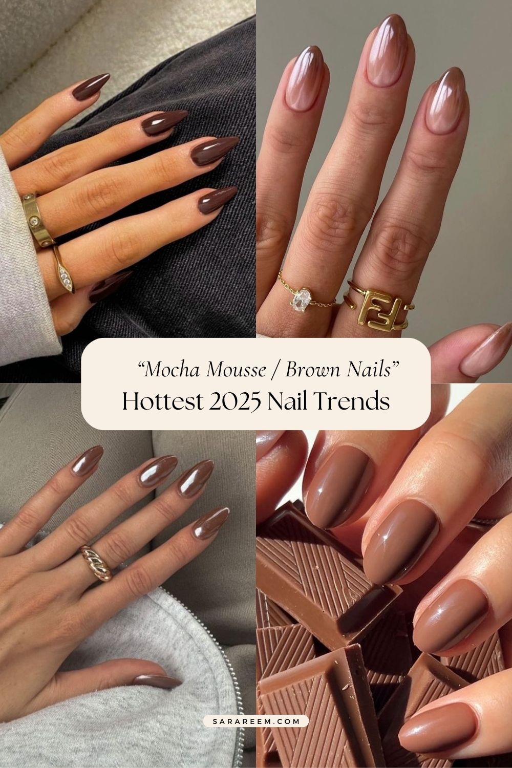 Mocha Mousse Nails - 2025 nail trends and nail colors