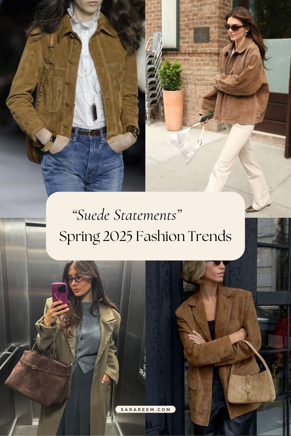 spring 2025 fashion trends - Suede Statements