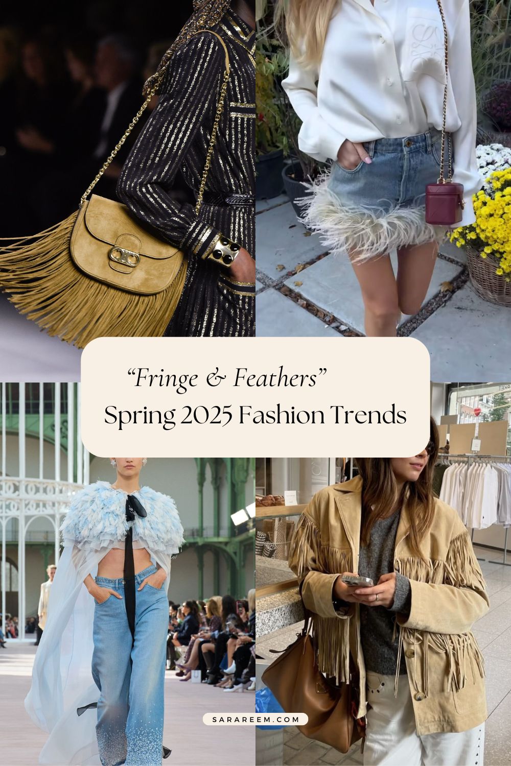 spring 2025 fashion trends - Fringe & Feathers