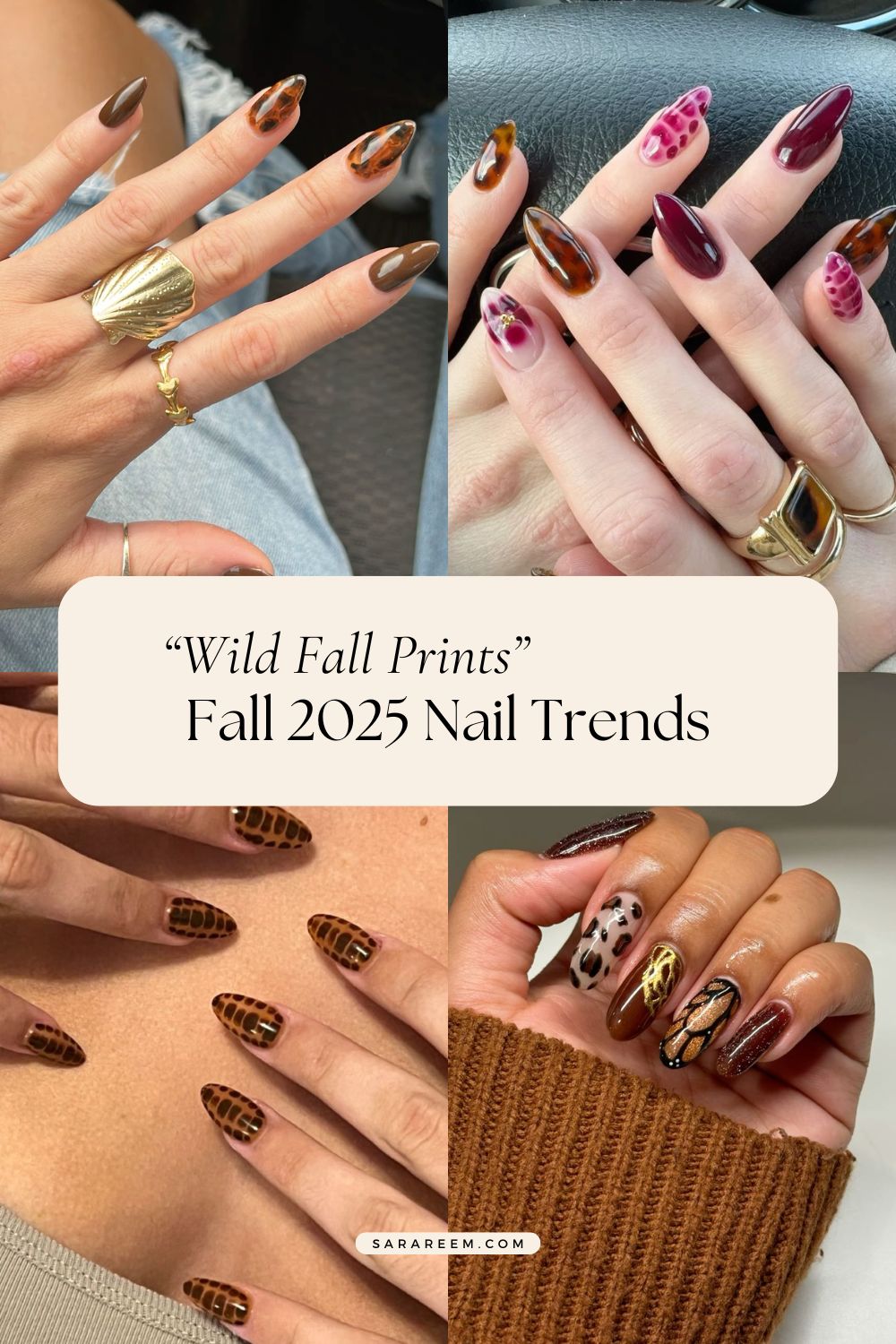Fall 2025 Nail trends-Wild Fall Prints