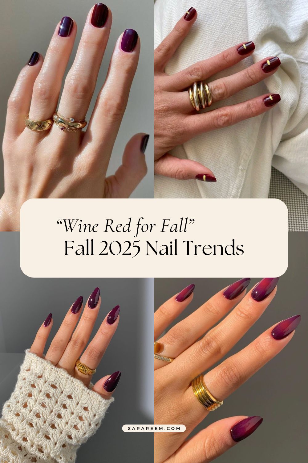 Fall 2025 Nail trends-Wine Red for Fall