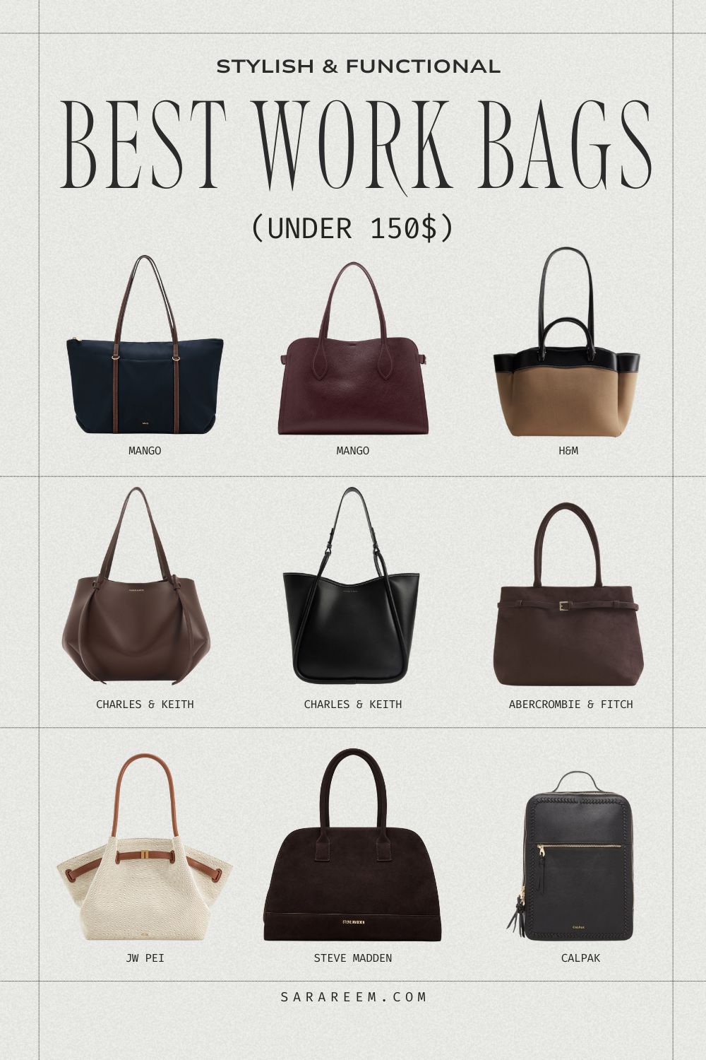 Best work bags for women in 2025 (1) Best work bags for women in 2025 - Best work bags for every budget - Affordable Yet Chic Work Bags (Under $150)
