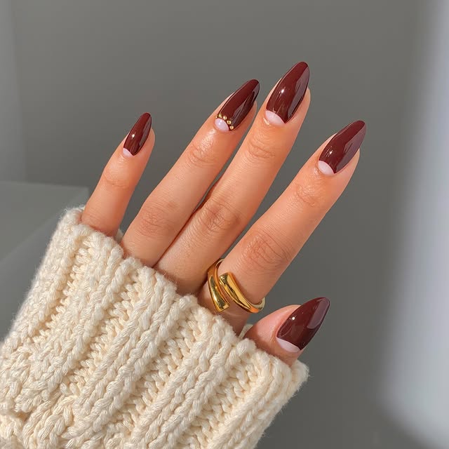 glossytipped-brown nails-brown nail ideas glossytipped-brown nails-brown nail ideas