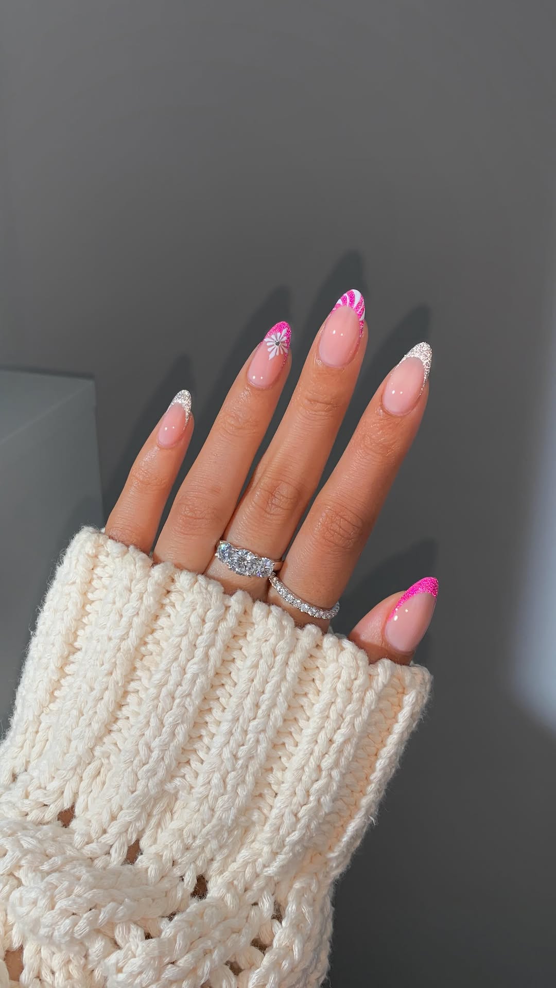 glossytipped - french tip winter nails
