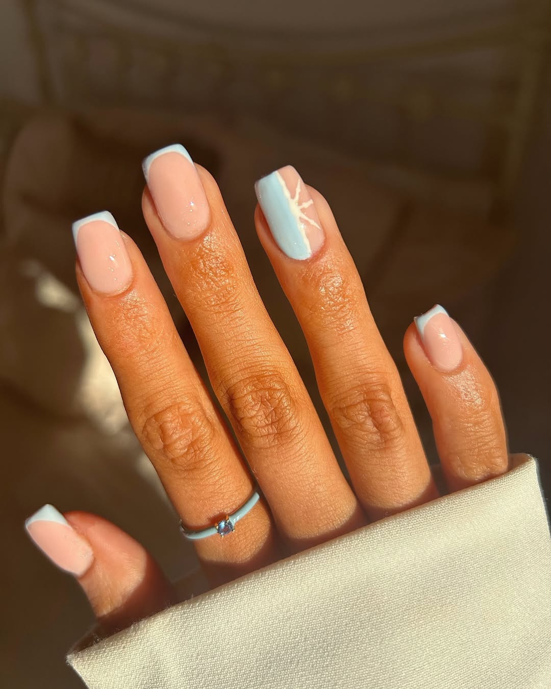 lillypalm__ - french tip winter nails