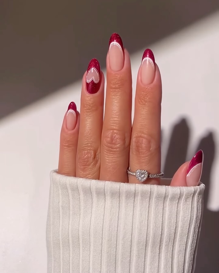 vviki.mani - French Tip Valentines nails - Valentines nails - valentines nails 2026