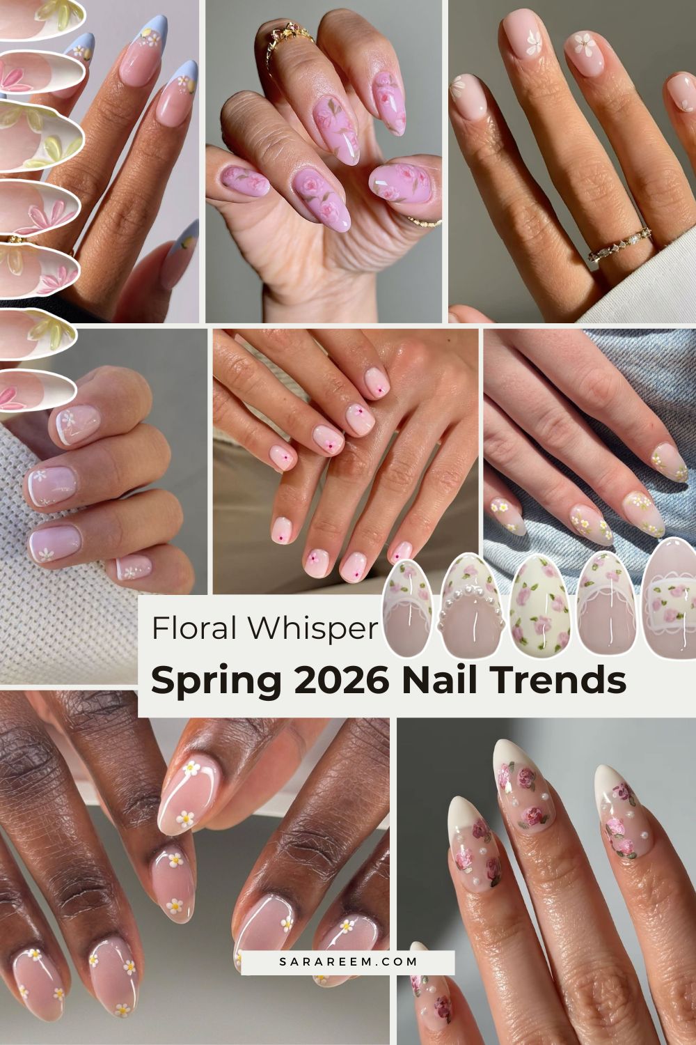 spring 2026 nail trends - Floral Whisper