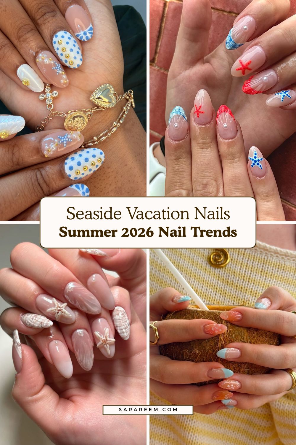 Summer 2026 nail trends - Seaside Vacation Nails Summer 2026 nail trends - Seaside Vacation Nails