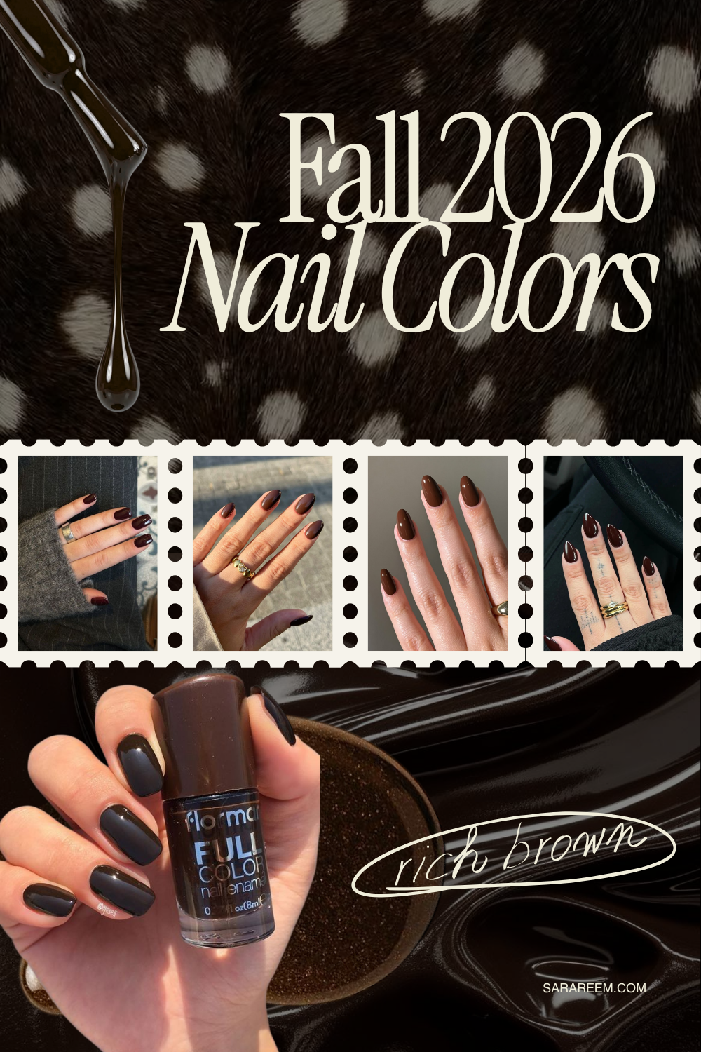 Fall 2026 Nail Colors - rich brown