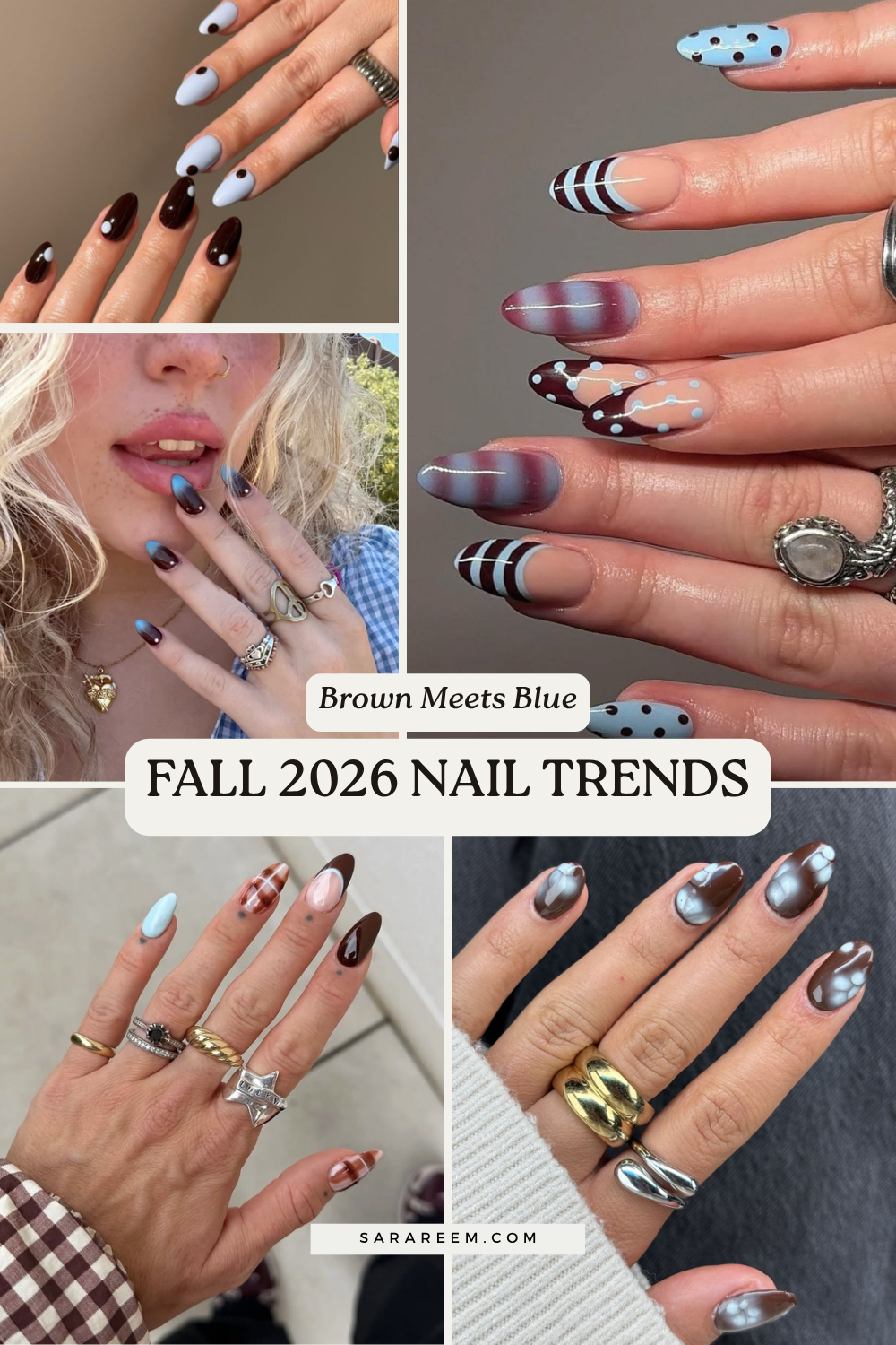 Fall 2026 nail trends - Brown Meets Blue Fall 2026 nail trends - Brown Meets Blue