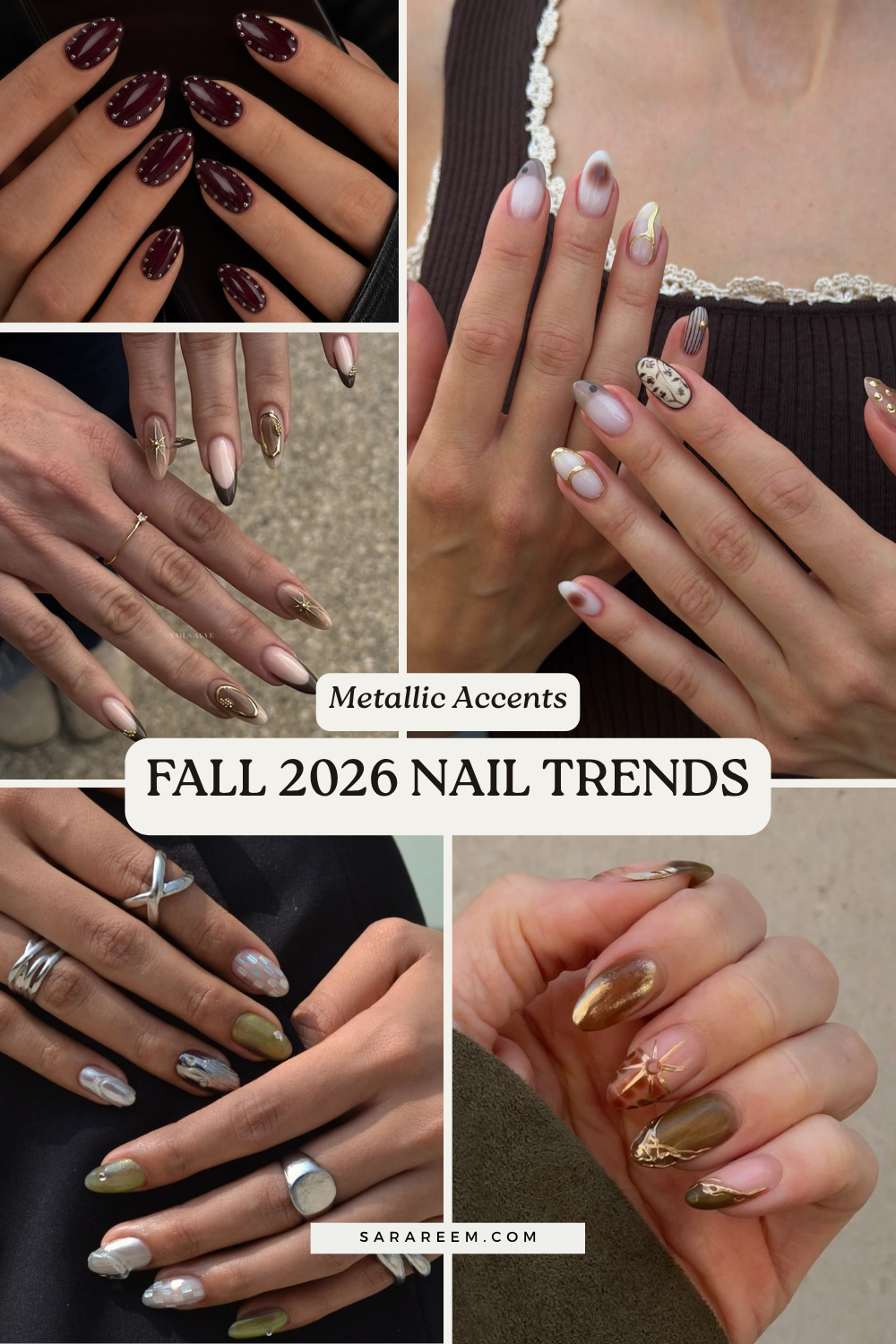 Fall 2026 nail trends - Metallic Accents Fall 2026 nail trends - Metallic Accents