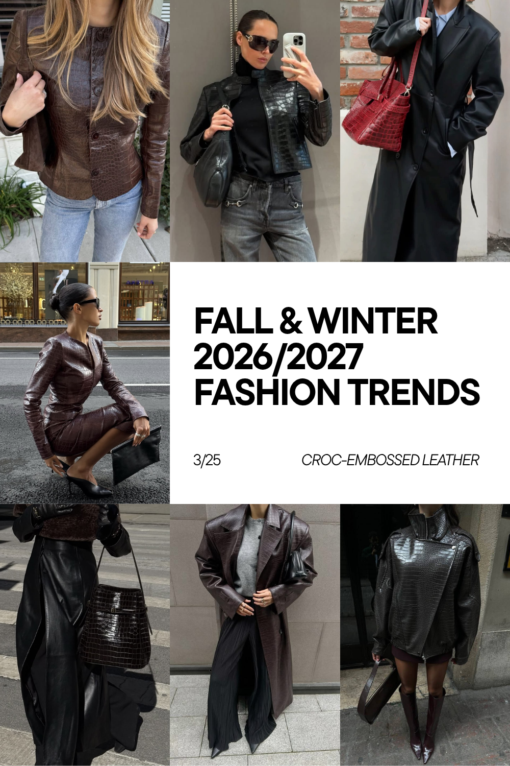 Fall-Winter 2026-2027 Fashion Trends - Croc-Embossed Leather Fall-Winter 2026-2027 Fashion Trends - Croc-Embossed Leather